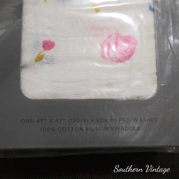 Newcastle Swaddle Cotton Muslin Spring Flowers - Picture 3 of 4